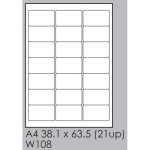 Shiny 21UP Label White 100 63.5X38.1
