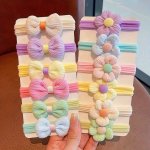 6PCS Girls Hair Bands No Hurt Hair Hair Ties Girls Elastic Headwear Ponytail Rubber Band