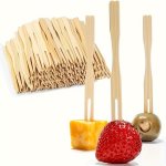 Sustainable Bamboo Forks - 100 200PCS 8.89CM Disposable MINI Food & Cocktail Picks For Weddings And Parties