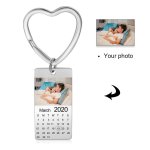 JO-CAS102435 - Personalized Photo Calender Keyring Stainless Steel