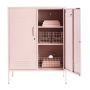 Steel Swing Door Sideboard Midi Storage Cabinet - Peach Pink