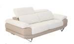 Dennis 3 Seater Sofas. Colour Options Available - Two-tone White And Toffee Leather