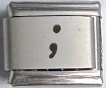 9MM Laser Italian Charm - Semicolon