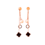 Rose Gold Stainless Steel Clover Earrings