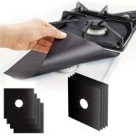4PCS Double Thickness Non-stick Stove Burner Covers - Reusable And Fast Cleaning For Gas Stoves - Protects Cooking Surfaces And 