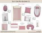 Cot Duvet Bedding Dusty Pink With Add Bunny Set