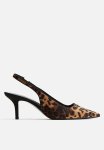 Slingback Court Shoes - Beige & Leopard Print