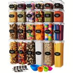 Plastic Food Storage Container Set With Sealing Lids - Hand Washable Reusable Square Lids Bpa-free Plastic Rice And Grain Storag