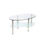 - Domini 90X50CM Oval Glass Coffee Table - Clear