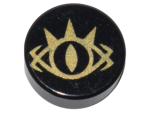 Parts Tile - Round 1 X 1 With Goblin King Eye Pattern 98138PB071