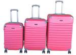 Smte Bright Pink 3-PIECE Abs Hard Shell Luggage Set With Spinner Wheels And Lock With Keychain