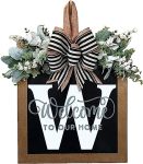 Last Name Year Round Front Door Wreath Front Porch Decoration 26 Letter Welcome Sign With Eucalyptus Garland And Bow Spring Wrea