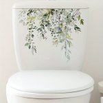 1PC Tropical Green Leaf Self-adhesive Toilet Decal - Perfect For Home & Holiday Decor