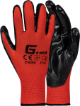 Go-work Red Nitrile Plam Dipped Glove