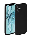 Liquid Silicone Back Case For Apple Iphone 12- Black