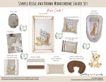 Cot Duvet Bedding Simple Beige And Brown Monochrome Safari Set