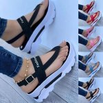 Women New Open Toe Summer Durable Elegant Shoes For Women Wedges Non Slip Buckle Zapatos De Mujer Sandals Women Footwear