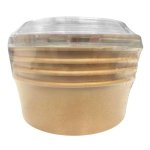 Kraft Bowl & Lid 590ML Pack Of 50