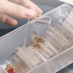 50PCS 100PCS MINI Anti-oxidation Jewelry Bags Transparent Zipper Bags For Ring Earring Necklace Storage Portable Waterproof Pack