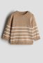 Cotton-knit Jumper - Beige Striped