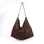Blair Dark Brown Leather Shoulder Bag - Dark Brown Leather