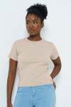 Fitted Rib T-Shirt - L Stone