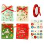 24PCS Christmas Gift Bag Bulk Set With Sticker&ribbon Wrapping Holiday Gift