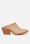 Saddle Mule Heel - Taupe