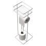 Toilet Roll Holder Stand And Shelf Stainless Steel Chrome W19.2CMXD14.5CMXH56CM