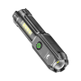 4-CORE USB Rechargeable Flashlight LED Torch Super Bright Cob LEDTORCH-1005