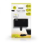 Port USB Type-c To 4 X USB3.0 5GBPS 30CM 4 Port Hub – Blac