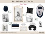 Cot Duvet Bedding Navy Monochrome Little Wolf Set