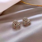 Fashion Triangle Geometric Stud Earrings Vintage Spiral Earrings Charm Jewelry Women's Elegant Jewelry Women's Accessories