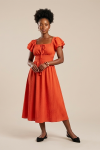 Sleeved Midi Dress - XXL