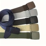 Nylon Belt Men's Women's Hypoallergenic Belt Non-metallic Belt Buckle Military Training Smooth Buckle Nylon Belt Over Security P