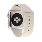 For Apple Watch Sport 38MM High-performance Longer Silicone Sport Watch Band With Pin-and-tuck Closure Beige