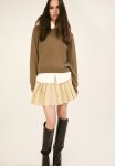 Short Fine-knit Jumper - Khaki Green