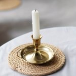 1PC Nordic Light Luxury Copper Candlestick Wedding Party Dining Table Decoration Candle Holder Birthday Party Couple Date Propos