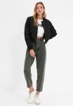 Waist Detailed High Waist Mom Jeans - Anthracite