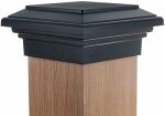 8X8 Black Flat Post Cap Most Common Fits 7.5"X7.5" Pressure Treated Post. Newel Newport Top For Outdoor Fences Mailboxes & Decks