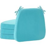 Nobildonna Dining Chair Cushions Set Of 4-2" Thick High-density Foam Chair Pads With Ties And Non-slip Bottom Removable Washable
