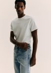 Slim Fit Ribbed T-Shirt - White