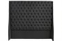 Ivy Buttoned Winged Velvet Headboard - Black - Three Quarter