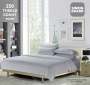 Simon Baker 250 Thread Count Egyptian Cotton Stripe Duvet Set Silver Various Sizes - Silver / King 230CM X 220CM +2PILLOWCASE 45CM X 70CM
