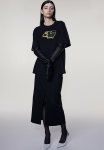 Oversized Motif-detail T-Shirt - Black & Zone Out