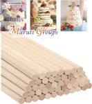 50PC Wooden Dowels Rod For Cake & Cookie Decorating - 15CM Steel Baking Tools Kitchen Tool Set