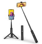 Tripod Selfie Stick With Bluetooth Remote Black