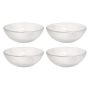 Premium Glass Bowl Set - 4 Piece Ribbed Ice Cream & Dessert Bowls 300ML