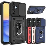 Case For Samsung A15 5G A25 5G A55 5G Case With Slide Camera Cover & Ring Kickstand Phone Case Not For Galaxy A15 4G