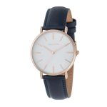 Rose Gold Navy Leather Strap Women's Watch HL2026B